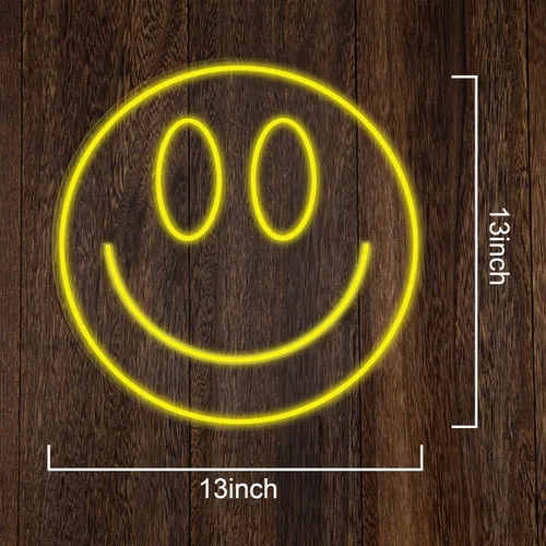 Miniatura 4 de Letreros de Neón Sonrisa Luz Nocturna Decorativa Brillante para Decoración de Pared Tamaño 16''x 7'' Luz LED Letrero de Neón Arte Luces Nocturnas