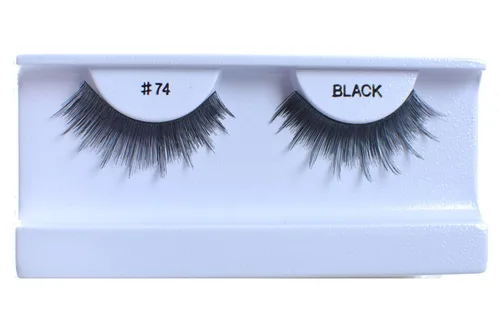 Miniatura 9 de 10 pares de pestañas postizas 100% cabello humano negro natural #99 negro (Black-99)