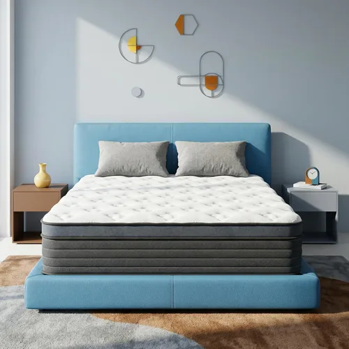 Miniatura 28 de inight Colchón híbrido tamaño Queen de 10 pulgadas, soporte firme medio para peso promedio (130-230 libras), espuma Nebulign de apoyo y bobinas