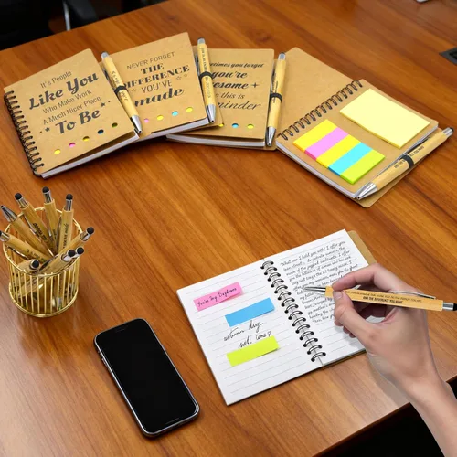 Miniatura 4 de 60 piezas/30 juegos de regalos de agradecimiento a los empleados a granel, cuadernos inspiradores en espiral con bolígrafos motivacionales, regalos