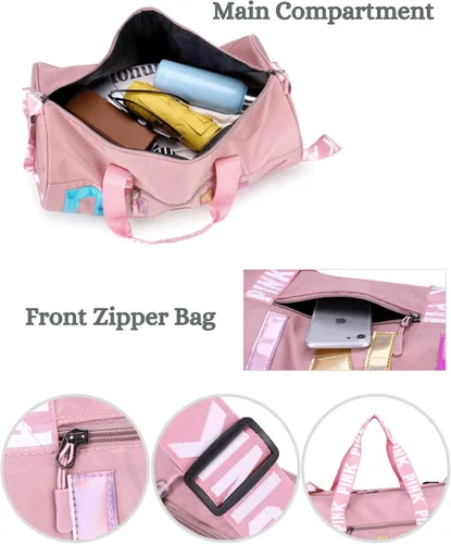 Miniatura 4 de Bolsa de gimnasio grande estética, bonita bolsa de lona para mujer con asa, bolsa de viaje para el hombro, bolsa de mano resistente para deportes