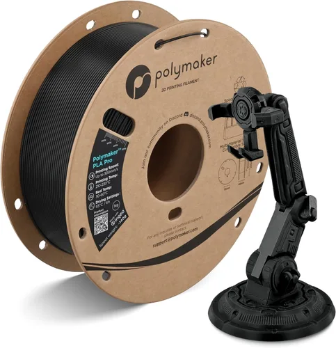 Polymaker High Speed PLA Pro Filamento 1.75mm, Negro PolySonic PLA Pro Filamento de Impresión 3D 1kg - Impresión Rápida y Más Fuerte Filamento de