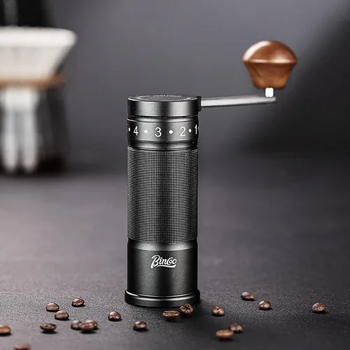Miniatura 7 de Bincoo Molinillo de café manual con mango plegable manual – Molinillo de café expreso, compacto y portátil para el hogar, viajes, camping (negro)