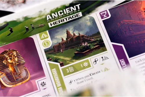 Miniatura 6 de IELLO: Ancient Knowledge Heritage - Expansión del juego de cartas de estrategia, juego de mesa de construcción de Tableau, nuevas cartas y efectos