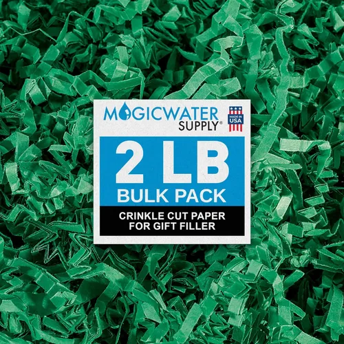 Miniatura 30 de MagicWater Papel de Corte Ondulado para Cestas de Regalo - 2LB - Blanco y Dorado - Perfecto para Relleno de Papel Triturado, Relleno de Cestas
