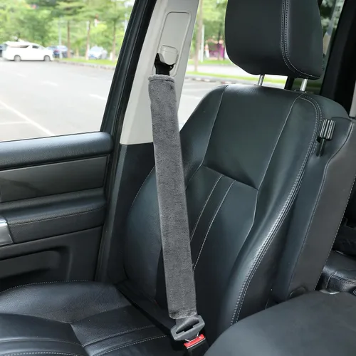 Miniatura 29 de Amooca Funda universal para cinturón de seguridad de piel sintética suave para automóvil, camión, SUV, avión, almohadilla para cinturón de seguridad