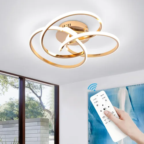 Miniatura 9 de CANEOE Lámpara de Techo LED Moderna, 42W Regulable Lámpara de Techo Empotrada con Control Remoto, Lámpara de Techo LED de Montaje Empotrado
