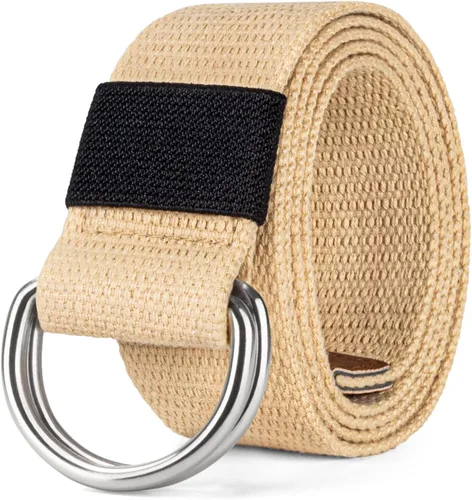 Miniatura 12 de Cinturón para mujeres y hombres de lona con hebilla negra 1 1/2" de ancho extra larga color sólido