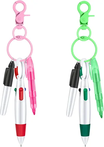 Miniatura 8 de Sabary Juego de mini rotuladores para enfermera, bolígrafos para enfermera, incluye resaltador de punta rosa y morado, 2 marcadores permanentes y 2