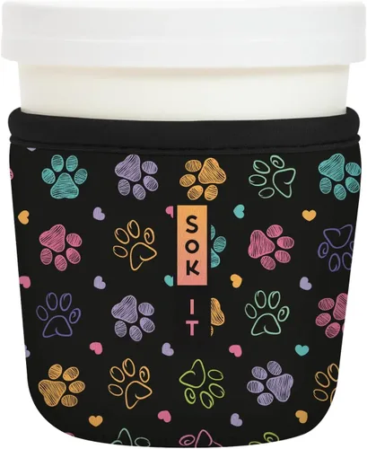 Miniatura 167 de Sok It IceCreamSok - Funda de neopreno aislada (flores abstractas, pintas de helado cónicas)