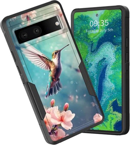 Miniatura 76 de Funda para Pixel 6A, funda híbrida de doble capa resistente a prueba de golpes de policarbonato duro de silicona suave TPU para Google Pixel 6A