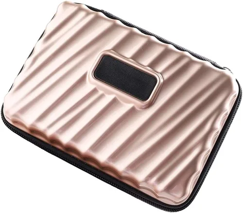 Miniatura 8 de Neceser de maquillaje con cremallera rígida y duradero, resistente a los golpes, para mujer, estuche Cosmático, impermeable, almacenamiento al aire