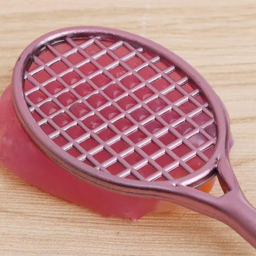 Miniatura 4 de Mini raqueta de bádminton con forma de limo, kit de suelo de cristal para jugar con bolígrafo de gel de limo