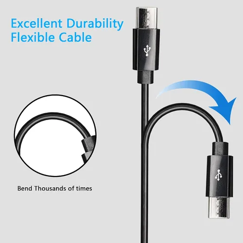 Miniatura 4 de CERRXIAN Cable de carga divisor USB tipo C, cable de carga múltiple 2 en 1 de 1 pies, USB A a 2 USB tipo C Y Splitter Data Snyc cable
