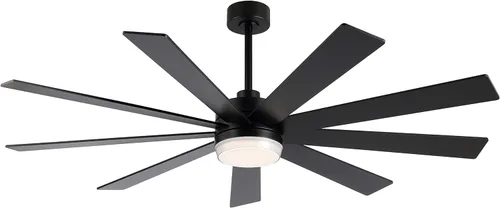 Miniatura 14 de LEDLUX Ventilador de techo con motor CC de 84 pulgadas con luz, control remoto de 6 velocidades, motor reversible, moderno ventilador de techo Plata