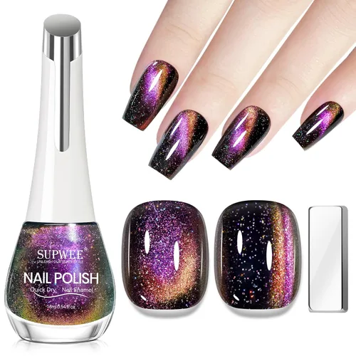 Miniatura 7 de Esmalte de uñas de ojo de gato con perla de sirena, secado rápido, esmalte de uñas magnético sin gel con imán, esmalte de uñas de ojo de gato