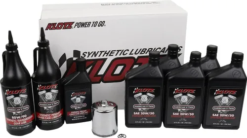 Miniatura 10 de Klotz Kit de cambio de aceite sintético 20W-40 de 6 cuartos de galón para motocicleta Indian™ Thunderstroke