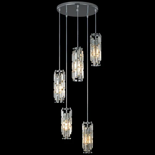 Miniatura 20 de LMQNINE Lámpara colgante de 4 luces doradas modernas, mini candelabros de cristal, lámpara colgante ajustable para cocina, isla, comedor, dormitorio