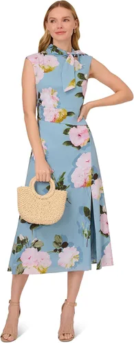 Miniatura 4 de Adrianna Papell Women's Floral Printed Tie Neck Dress