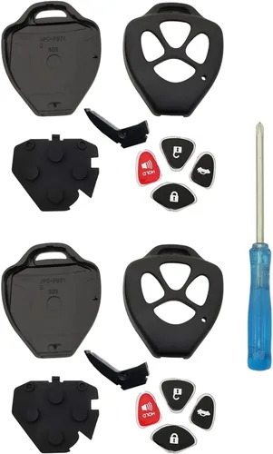 Miniatura 6 de Funda de repuesto para llavero de Toyota Camry Avalon Corolla Matrix RAV4 Venza Yaris mando a distancia 4 botones (HYQ12BBY, GQ4-29T) (negro)