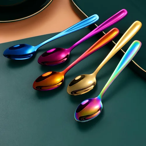 Miniatura 4 de 8 Pieces Dessert Spoons Teaspoons Small Coffee Spoons Espresso Spoons, 5.5 Inch (black)