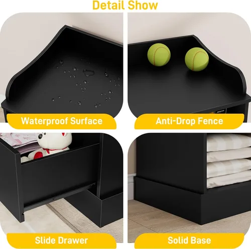 Miniatura 5 de Vabches Armario para niños con 7 cajones, cambiador para guardería, cómoda blanca, cómoda para bebé, muebles de dormitorio para niños, mesita