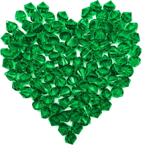 Relleno de jarrón de gemas falsas de diamantes acrílicos, 110 piezas de diamantes de plástico, joyas de cristales grandes con agujeros para niños,