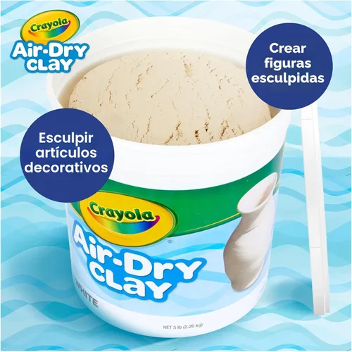 Miniatura 5 de Crayola - Arcilla de secado al aire (5 libras), suministros para maestros, arcilla de modelar natural blanca para niños, material para esculpir