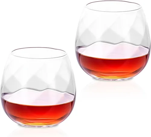 Miniatura 20 de KAMMAK Juego de 2 vasos de whisky, 7.05 onzas, vasos Old Fashioned para whisky escocés, cócteles, ron, vodka en bar y regalos de fiesta