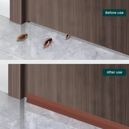 Miniatura 6 de Sello de puerta marrón de 1.0 pulgadas – Silicona flexible, adhesivo fuerte, sella pequeños huecos para corrientes de aire frío en invierno