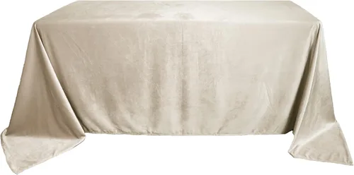 Miniatura 2 de YOUR CHAIR COVERS - Manteles rectangulares de terciopelo real - Mantel sin costuras de alta calidad para mesas rectangulares estándar de 5.9 ft