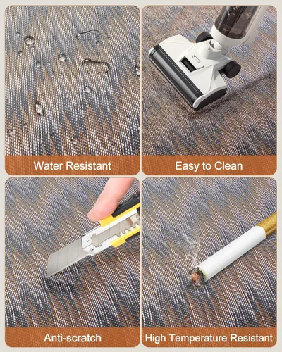 Miniatura 4 de Blvornl Tapete grande para silla de oficina para suelo de madera dura, tapete para silla con ruedas para madera dura, protector de suelo duro Gris