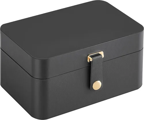 Miniatura 63 de SONGMICS Caja organizadora de joyas, estuche de viaje de 2 capas para aretes, collares, pulseras, almacenamiento portátil de joyas con gran Verde