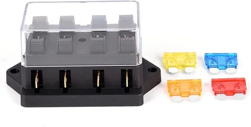 Miniatura 4 de Coche 4 vías circuito estándar ATO hoja fusibles bloque titular 12V/24V+4 vías fusible
