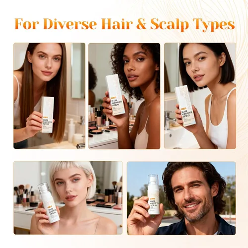 Miniatura 5 de Spray para el crecimiento del cabello para mujeres y hombres, suero para el crecimiento del cabello con aceite de romero y biotina, ayuda a prevenir