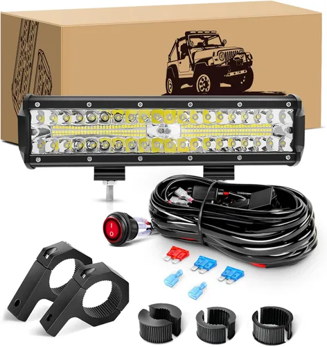Miniatura 10 de GOOACC Barra de luz LED ámbar de triple fila de 12 pulgadas, 240W, 30000LM, combo de inundación y foco, luz de trabajo todoterreno para conducción