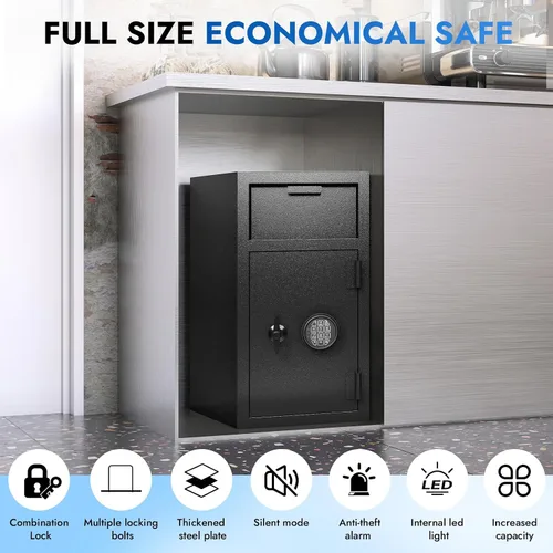 Miniatura 5 de BUTISOW Caja Fuerte Comercial de 4 PIES CÚBICOS con Apertura Frontal a Prueba de Fuego e Impermeable, Caja Fuerte para Dinero con Anti-Pesca y Bolsa