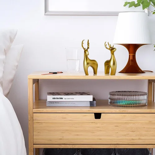 Miniatura 7 de Braxio Estatua de Ciervo Reno Decoración del Hogar - 2 piezas Escultura de Reno de Resina Dorada Figuras de Ciervo para Sala de Estar Dormitorio