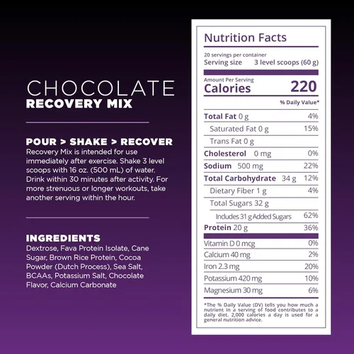 Miniatura 5 de Tailwind Nutrition Recovery Mix, 20 Grams de Proteína Completa, Carbohidratos y Polvo de Electrolitos para Mezcla de Bebida Post-Entrenamiento, Sin