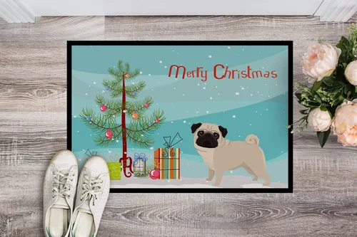 Miniatura 2 de Caroline's Treasures CK3557MAT - Tapete de árbol de Navidad de carlino de 18 x 27 pulgadas, tapete para puerta delantera, para interiores