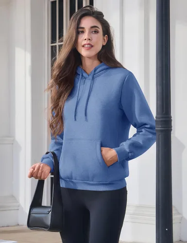 Miniatura 68 de MAGCOMSEN Sudaderas con capucha para mujer, con forro de sherpa, de vellón, para invierno, cálido, pesado, de algodón, con bolsillo