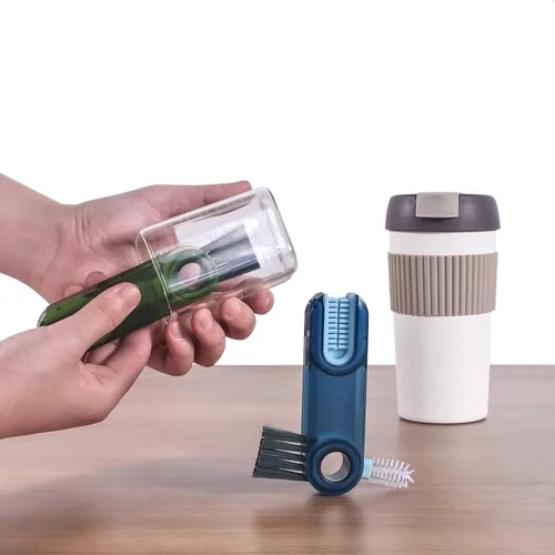 Miniatura 6 de Set de cepillos de limpieza de 3 en 1 para tapas de tazas, herramientas de limpieza multifuncionales para botellas aisladas, limpiador de portavasos