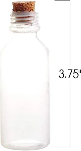 Miniatura 3 de ArtCreativity Botellas de plástico para arte de arena con corchos, paquete de 24 a 2 onzas, recipientes transparentes para arte de arena, mensaje