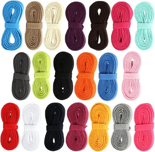 Juipniss 20 pares de cordones planos de colores para zapatillas de deporte, zapatos de skate y zapatos deportivos