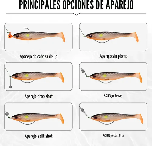 Miniatura 4 de TRUSCEND Shadtale Easy Catch Soft Fishing Lures, Unique Vibration and Action for Various Rigs, Paddle Tail Swimbaits Trailer for Bass, Trout