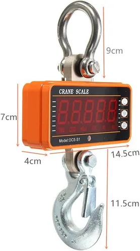 Miniatura 4 de iDili 2,204.6 lbs 2000LBS 1T Báscula digital de aluminio para grúa pesada Escala colgante compacta OCS-S1 Pantalla LED de tipo inteligente 1.1 lbs
