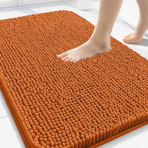 Miniatura 68 de Arotive Alfombras de baño de felpilla extrasuaves y absorbentes, de 24 x 16 pulgadas, lavables a máquina, parte trasera de goma antideslizante
