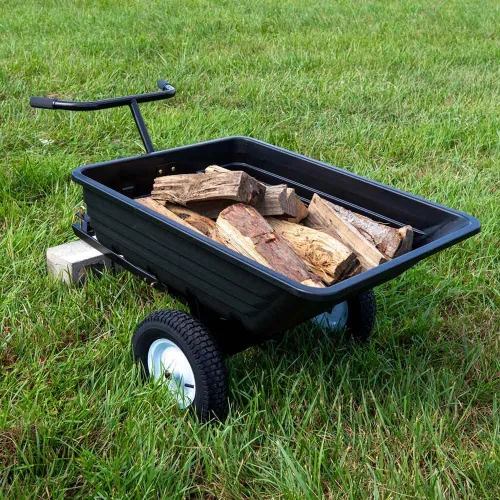 Miniatura 3 de Titan Attachments Carrito volquete de polietileno económico de 650 libras (10 pies cúbicos) para césped