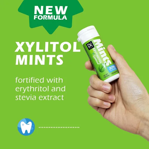 Miniatura 3 de DC24 DAILY CARE Xilitol Eritritol Mentas, sin aspartamo sin azúcar, bajas en calorías, aliento refrescante, menta verde Keto, 30 piezas