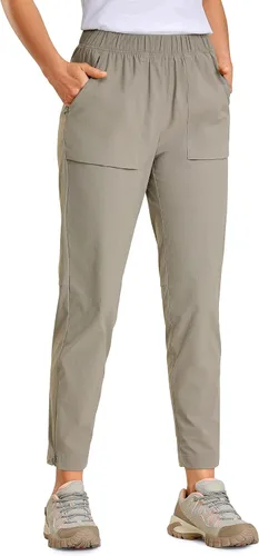 CRZ YOGA Pantalones de senderismo ligeros de cintura alta para mujer, 26.5 pulgadas, para viajes, entrenamiento, casual, atléticos, con bolsillos
